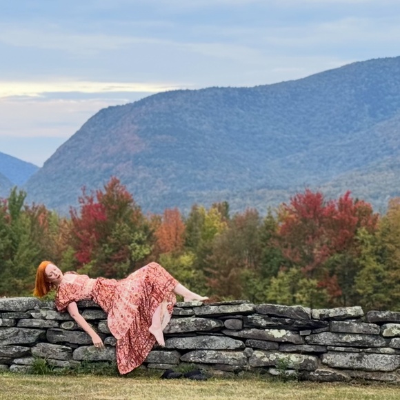 Flying Tomato Small Fall/ Thanksgiving themed puff sleeve princess dress - Picture 1 of 14